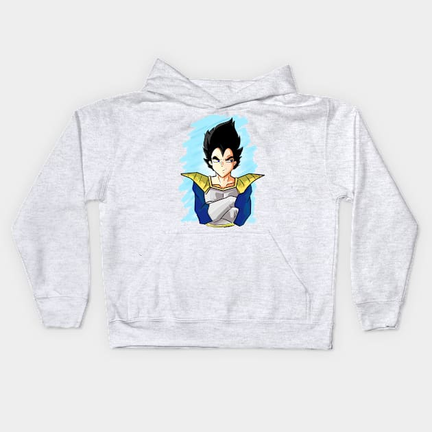 prince vegeta Kids Hoodie by inkpocket